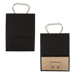 Sac en papier noir - 21x11x27 cm-Cerf Dellier New