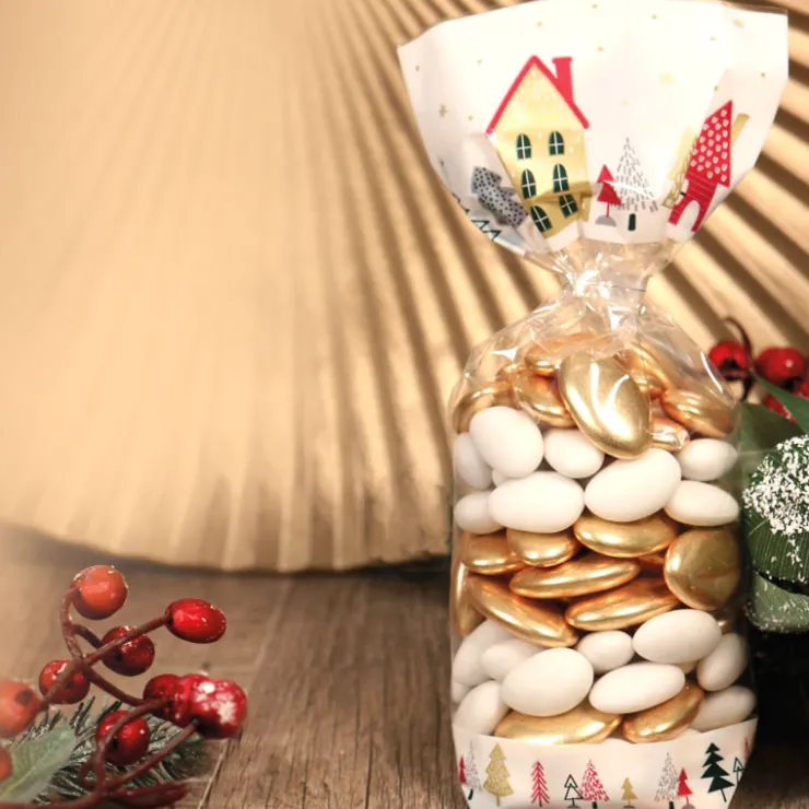 Sachets polypro Village de Noël 10 x 22 cm (x5)-Cerf Dellier Hot