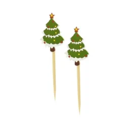 Sapin de Noël décoré sur pique (x50)-Cerf Dellier Clearance