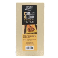Semelle à bûche or 19 cm (x5)-Cerf Dellier Discount