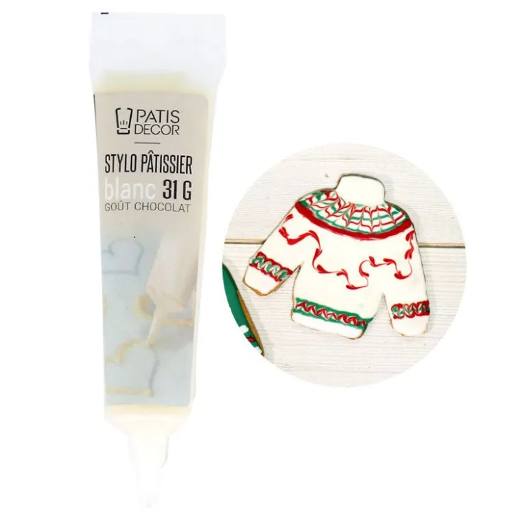 Stylo pâtissier blanc goût chocolat-Cerf Dellier Clearance