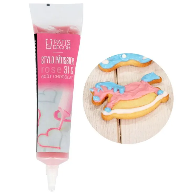 Stylo pâtissier rose goût chocolat-Cerf Dellier Discount
