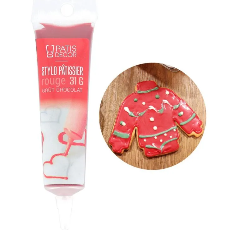 Stylo pâtissier rouge goût chocolat-Cerf Dellier Sale