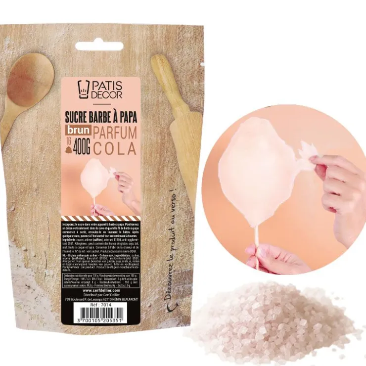 Sucre barbe à papa Cola 400 g-Cerf Dellier Hot