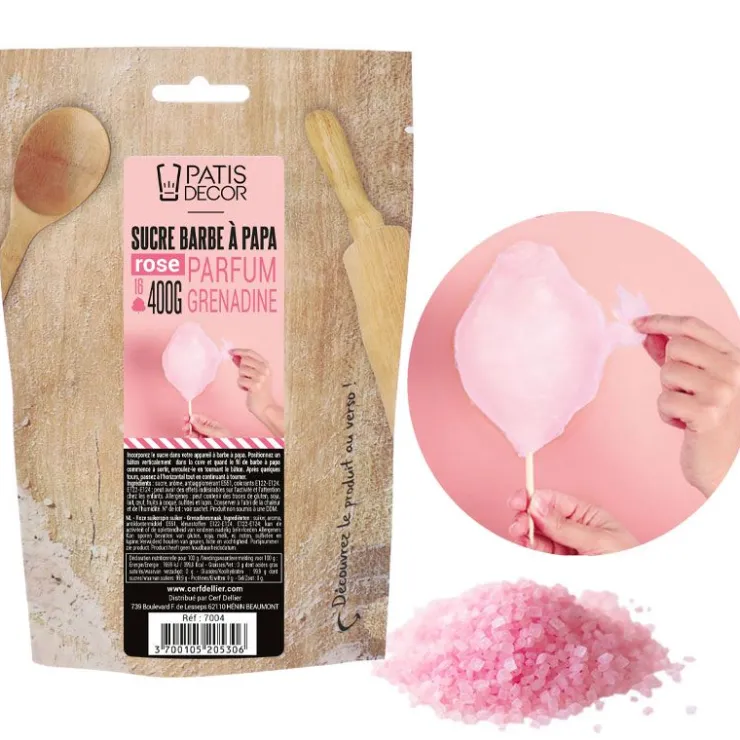 Sucre barbe à papa Grenadine 400 g-Cerf Dellier Outlet