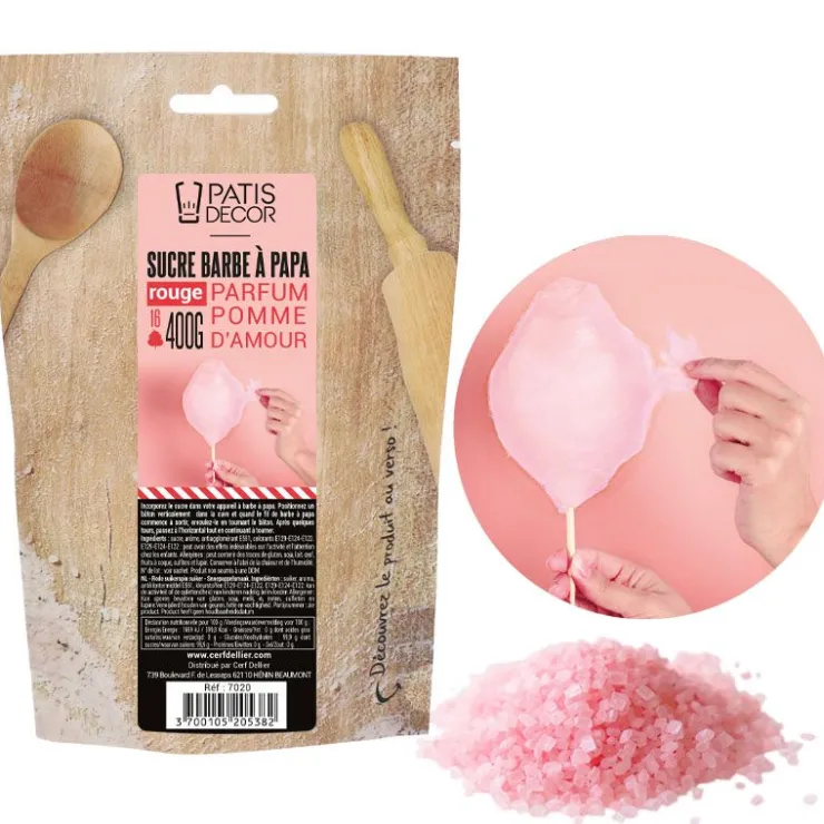 Sucre barbe à papa Pomme d'amour 400 g-Cerf Dellier Discount