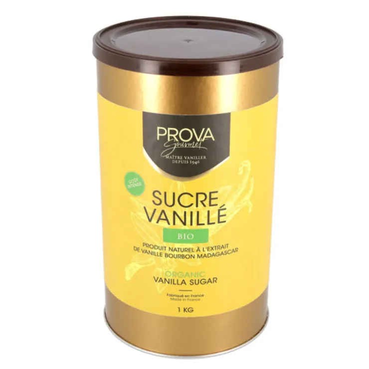 Sucre vanillé bio Prova 1 kg - DDM 03/24-Cerf Dellier Best