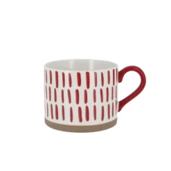 Tasse blanche à traits rouges-Cerf Dellier Sale