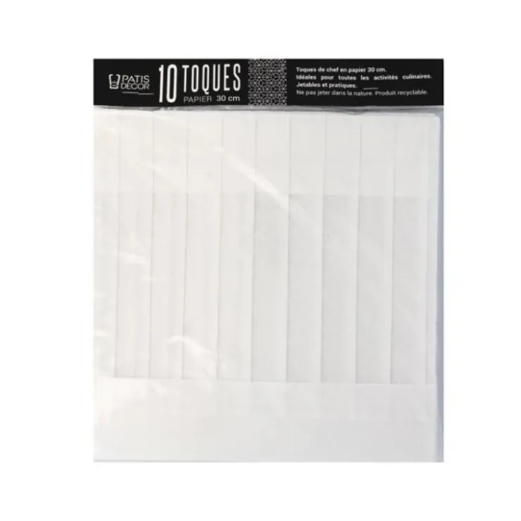 Toque en papier plissé H 30 (x 10)-Cerf Dellier Discount