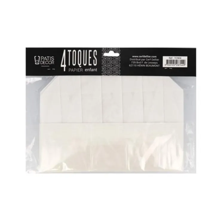 Toque en papier plissé pour enfant (x 4)-Cerf Dellier New
