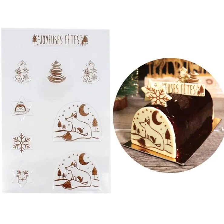 Transfert chocolat thème Noël Renard-Cerf Dellier Outlet
