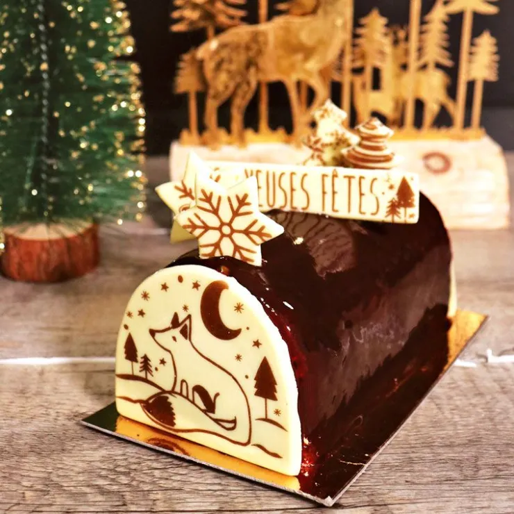 Transfert chocolat thème Noël Renard-Cerf Dellier Outlet