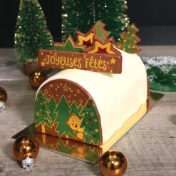 Transfert chocolat thème Noël Ourson-Cerf Dellier Hot