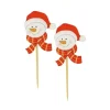 Tête bonhomme de neige Noël sur pique (x50)-Cerf Dellier Best