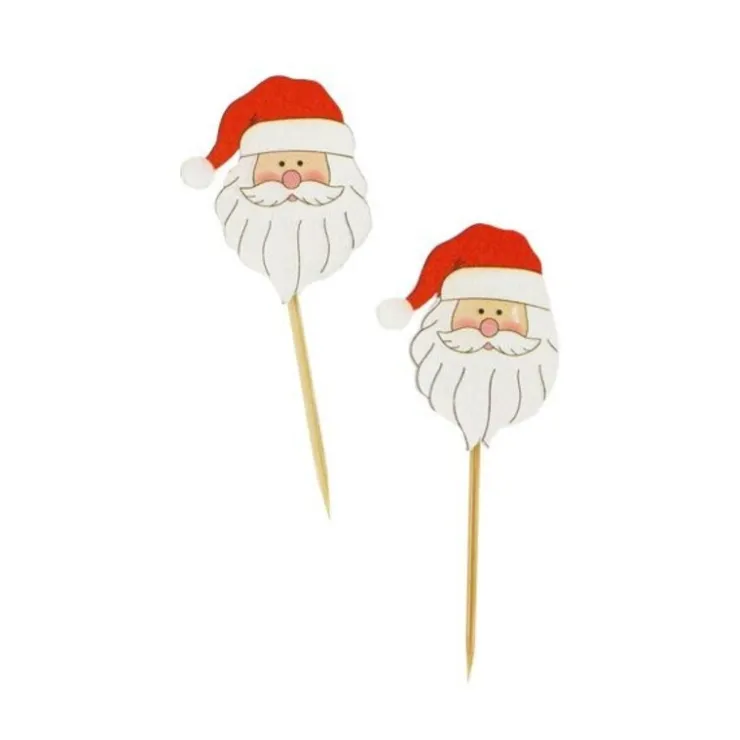 Tête de Père Noël sur pique (x50)-Cerf Dellier Hot