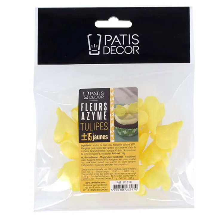 Tulipe jaune en azyme (x15)-Cerf Dellier Discount