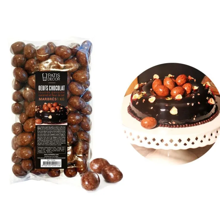 Œufs en chocolat fourrés marbrés 1 kg - DDM 10/24-Cerf Dellier New